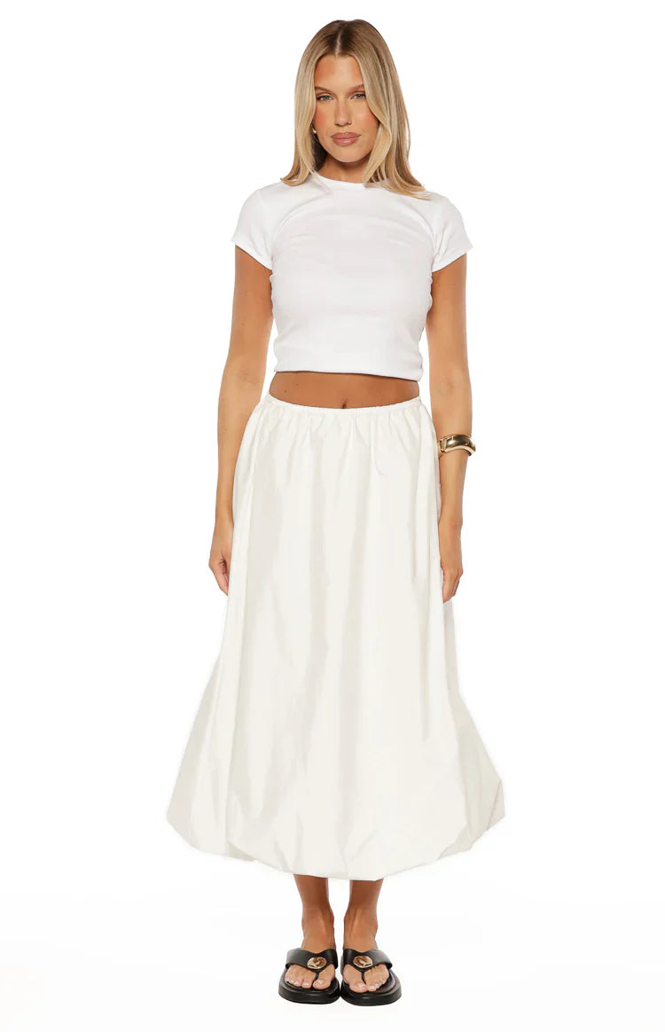 Dorothy Bubble Hem Skirt | White