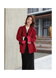 Double-Faced Wool Coat | Red