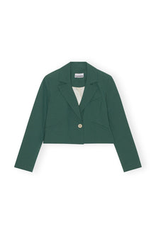 Drapey Melange Short Blazer | Trekking Green