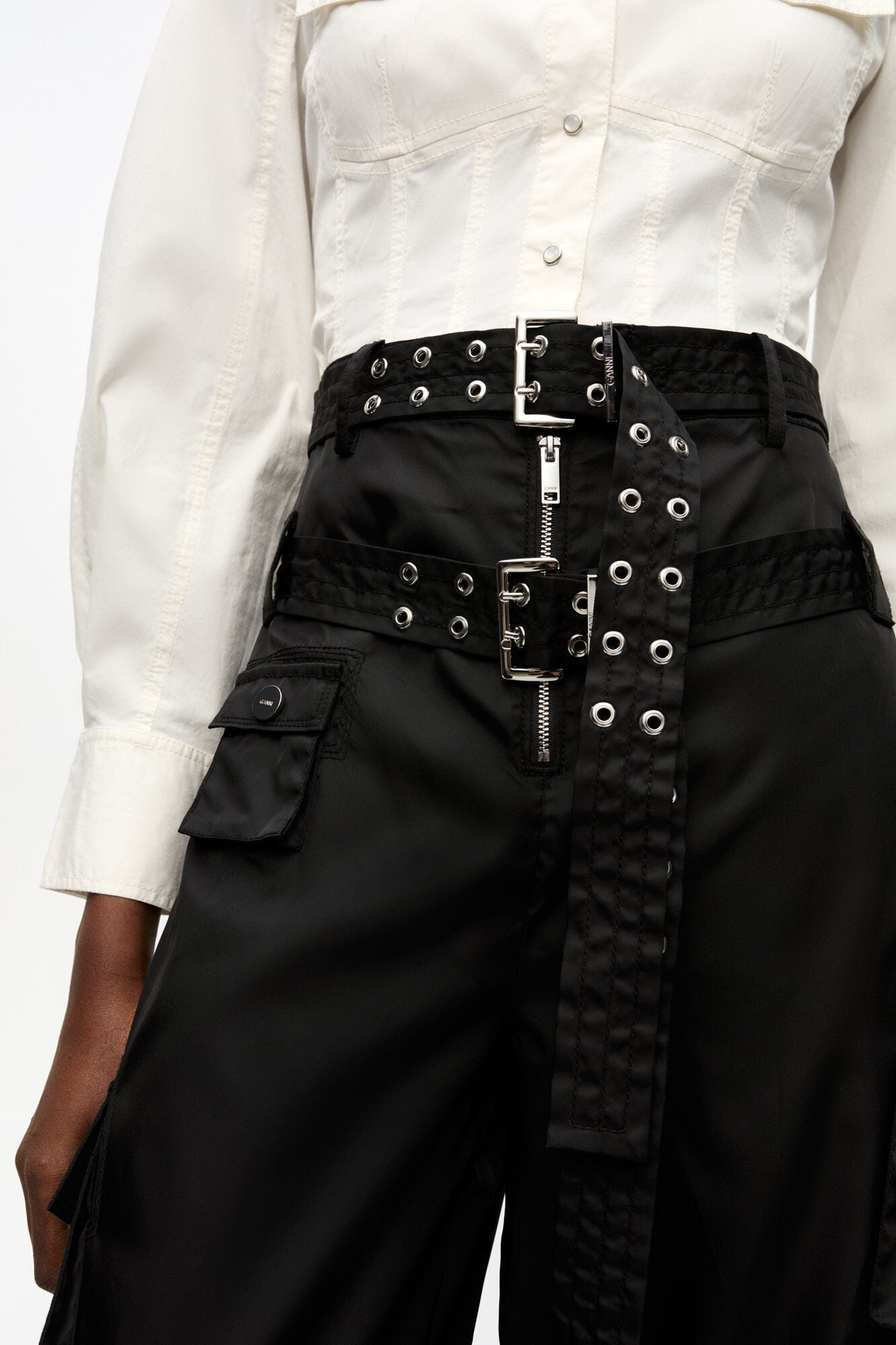 Duchesse Nylon Pocket Trousers | Black