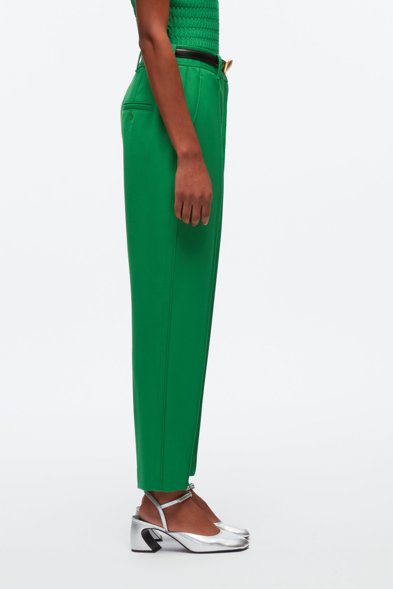 Cavalry Twill Carrot Trousers | Kelly Green