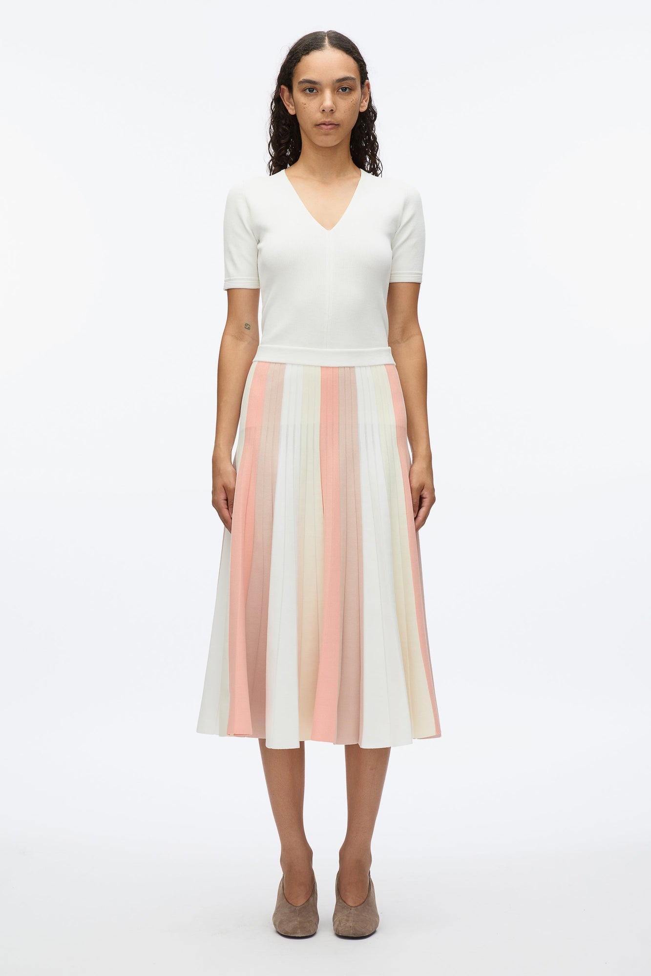 Stripe Knit Skirt | Ivory Multi