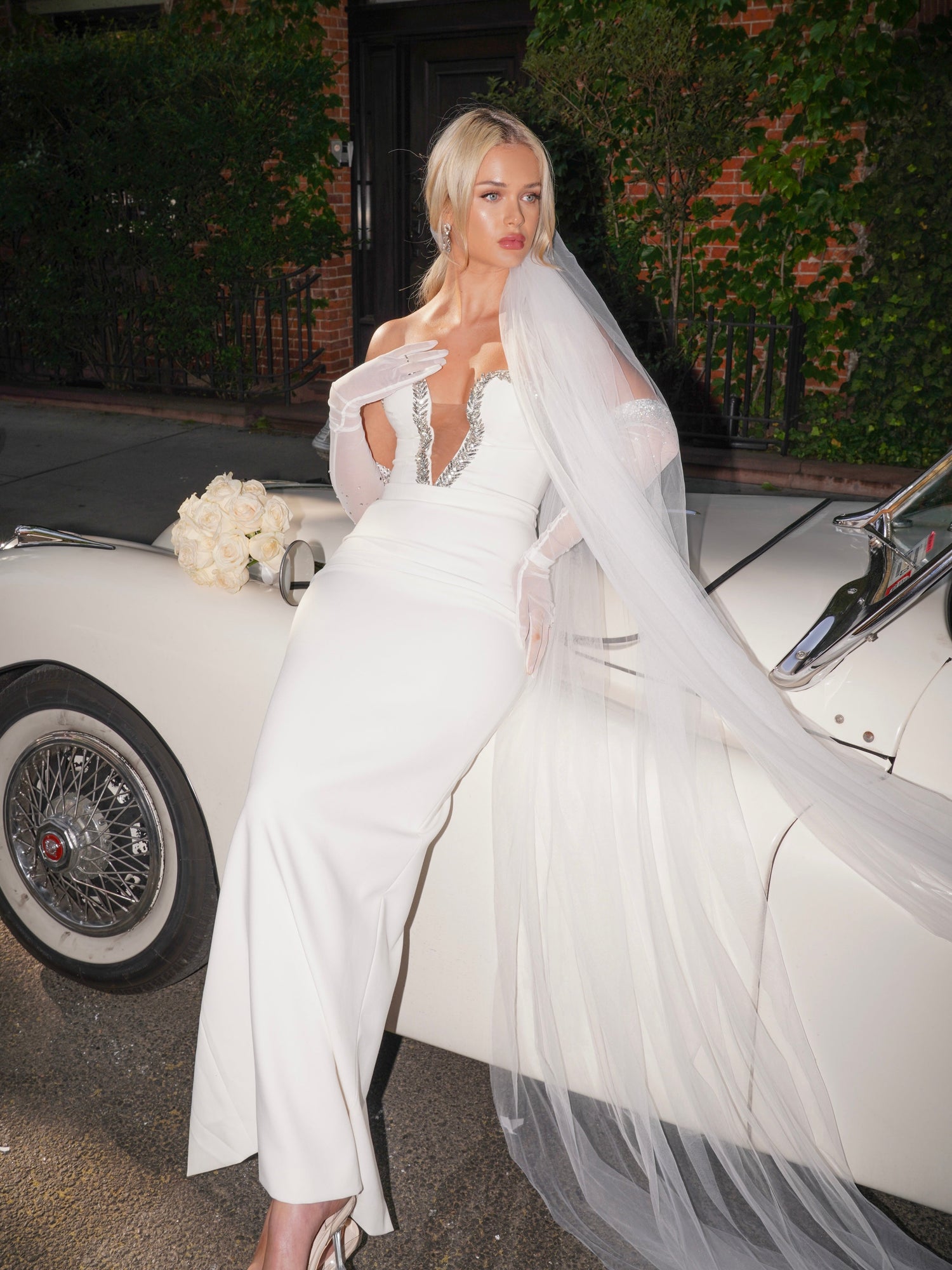 Ivanna Crystal Embellished Maxi Dress | White