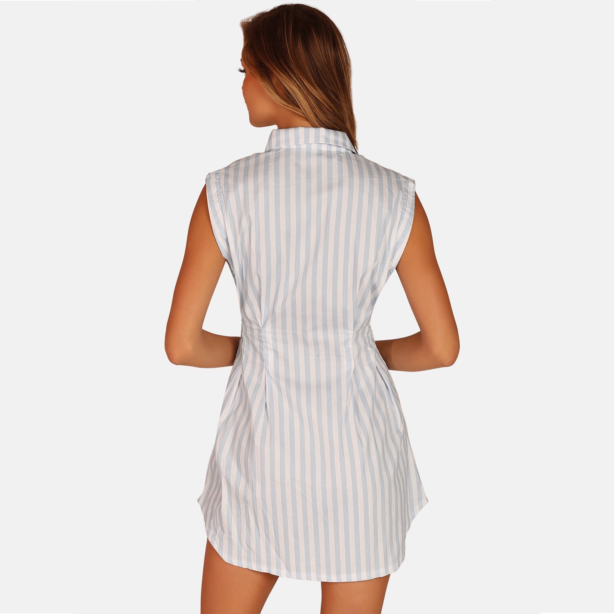 OW Collection ELLA Dress Stripe Account 025 - Blue Stripe