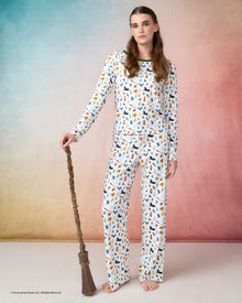 Womens | Elphaba Print Long PJ Set x Wicked | Cream