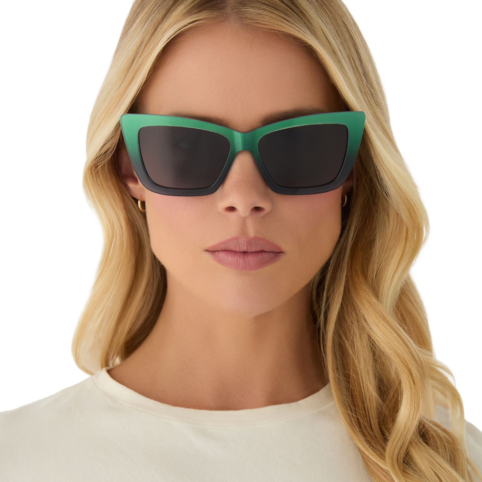 Womens | Elphaba Emerald Sunglasses | Enchanting Emerald To Black | Shadowy Grey Lenses