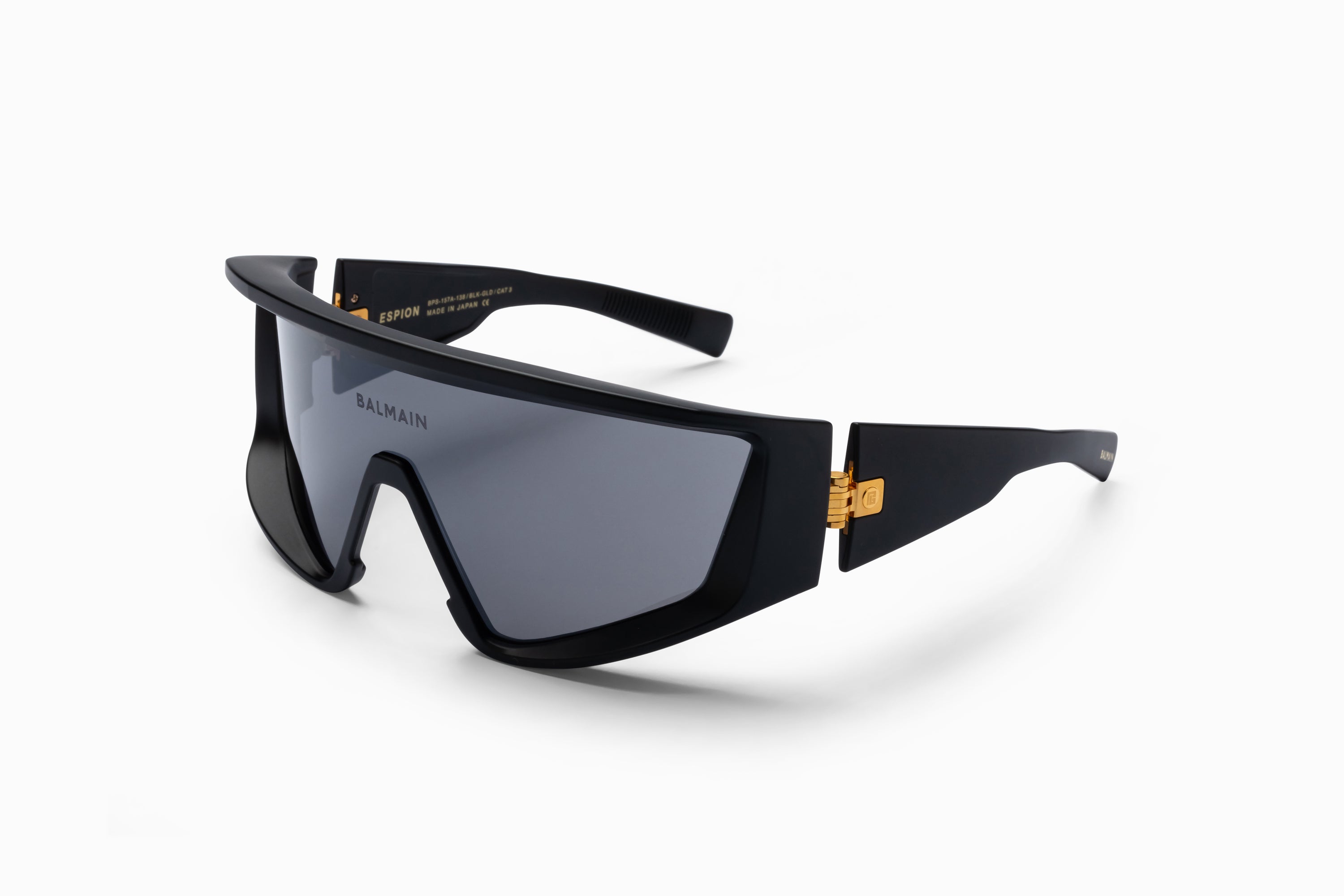 Unisex | Espion Sunglass | Black - Gold | Dark Grey w/ Black Mirror
