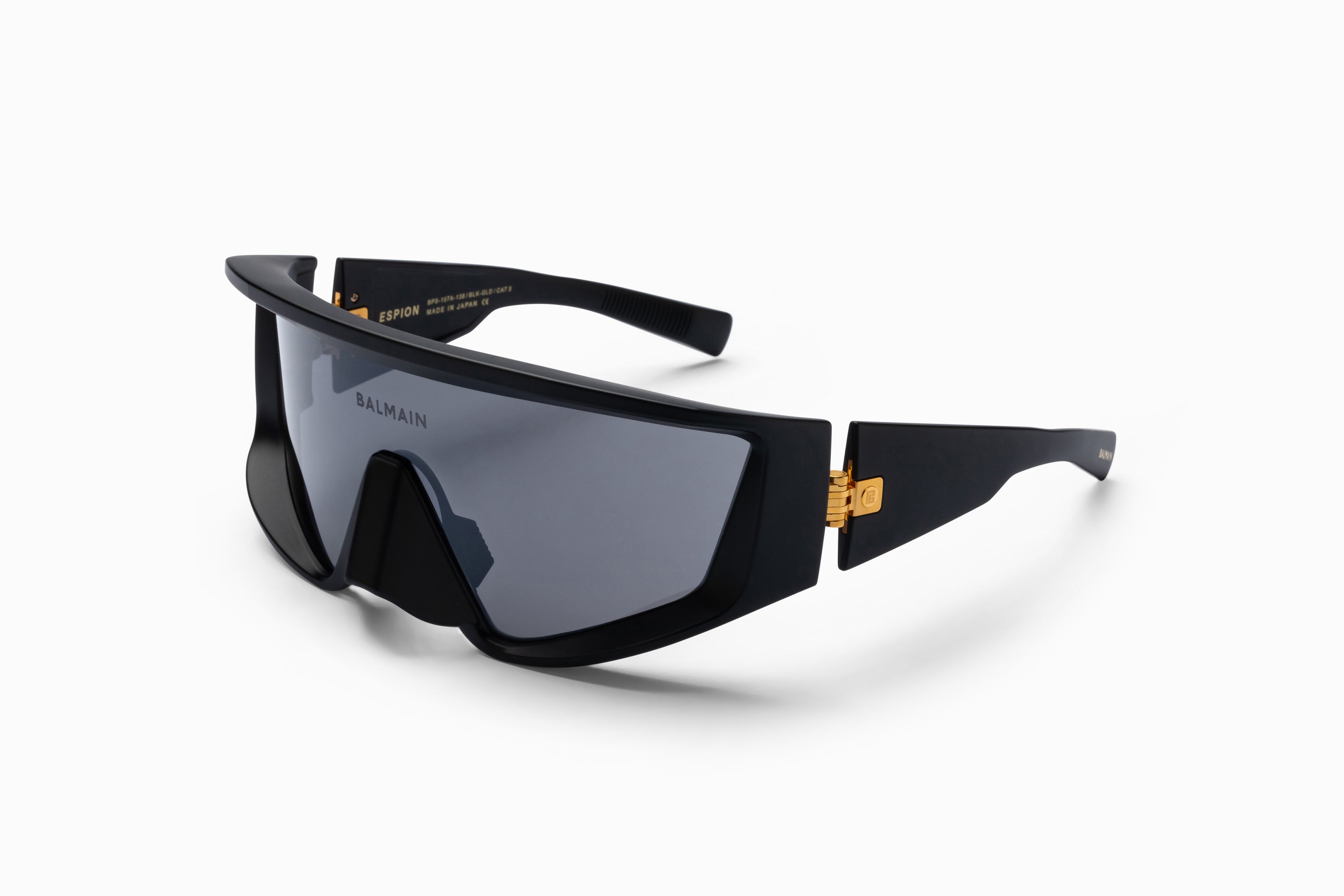 Unisex | Espion Sunglass | Black - Gold | Dark Grey w/ Black Mirror