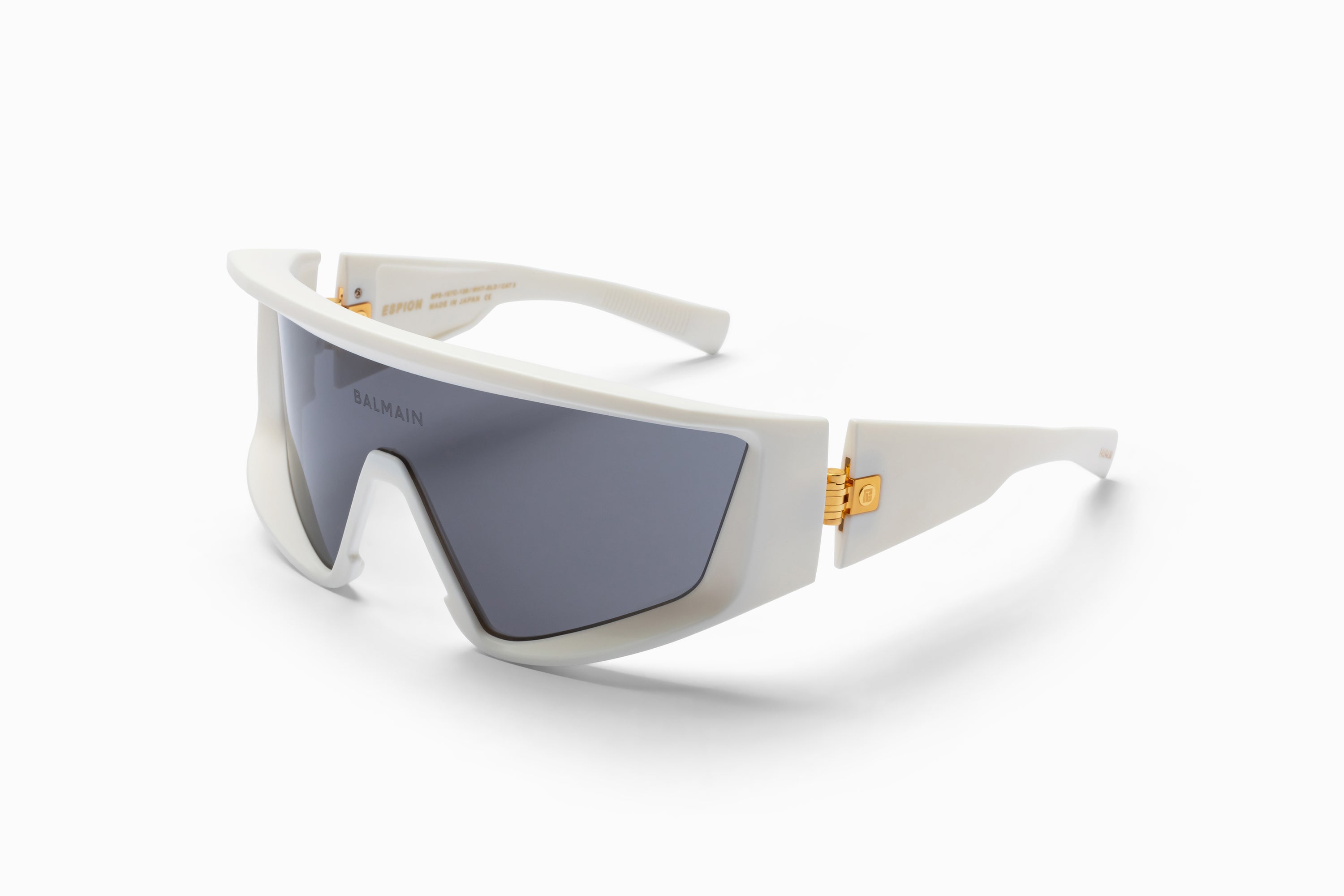 Unisex | Espion Sunglass | White - Gold | Dark Grey