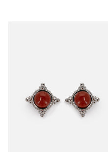 Earring | Silver/Red Agate