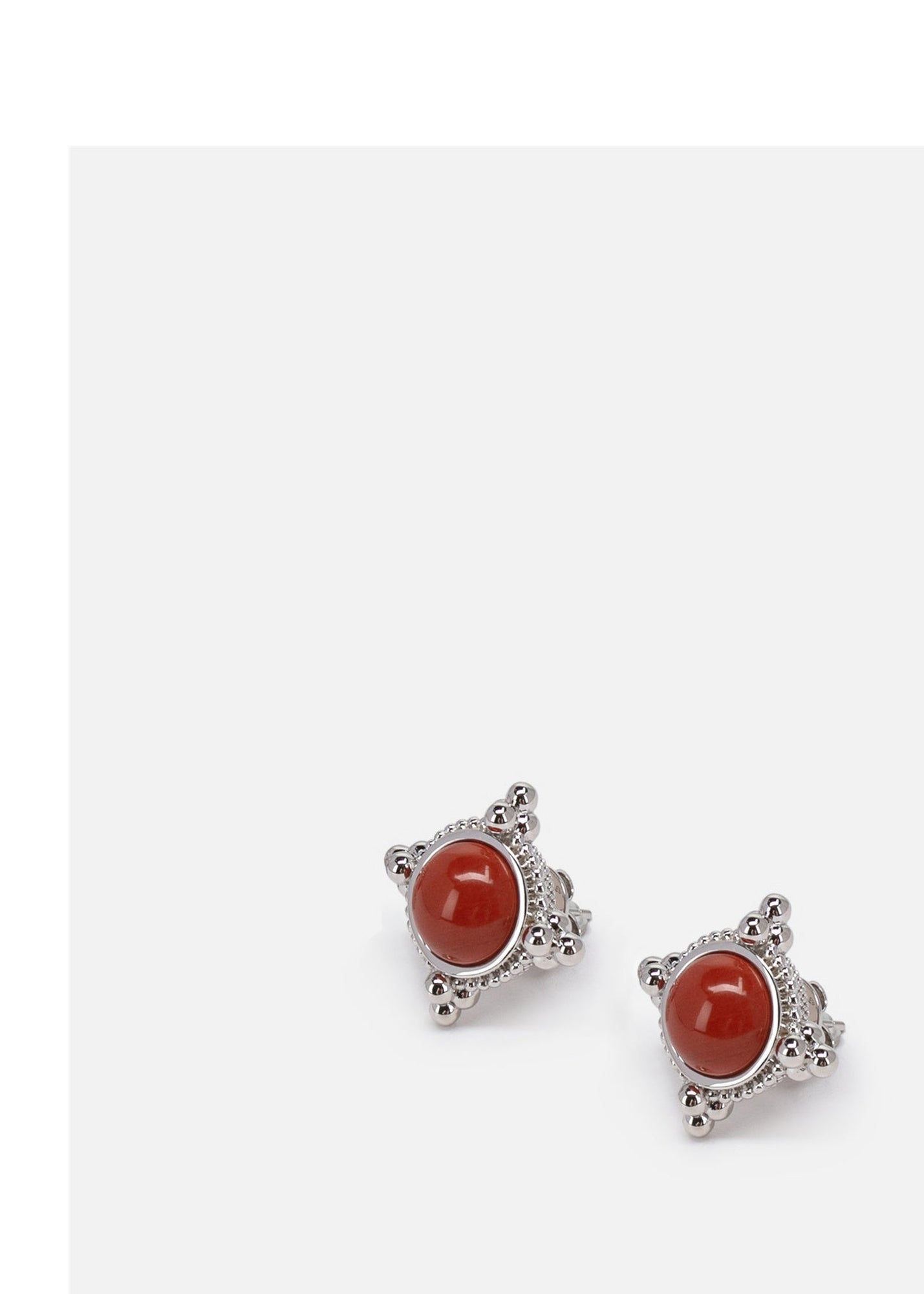 Earring | Silver/Red Agate