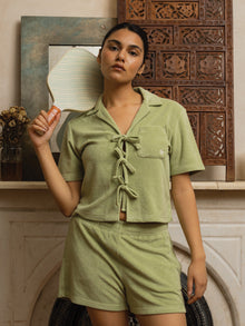Women | Edda Cropped Shirt | Reseda