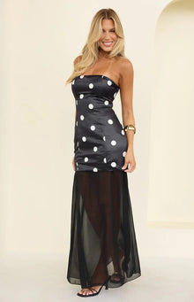 Eden Maxi Dress | Black Polka Dot