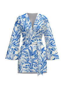 Printed Cotton Poplin Mini Kimono | Toile Blu