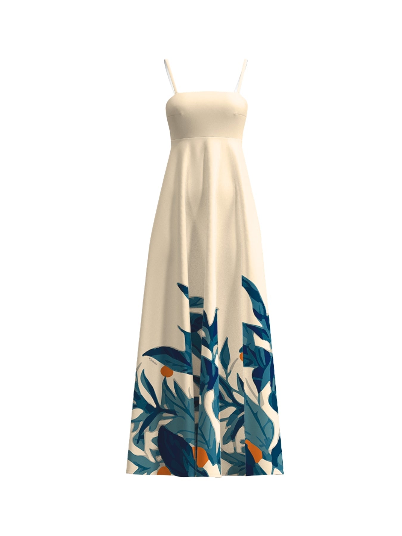 Printed Cotton Poplin Oria Dress | Zest Navy