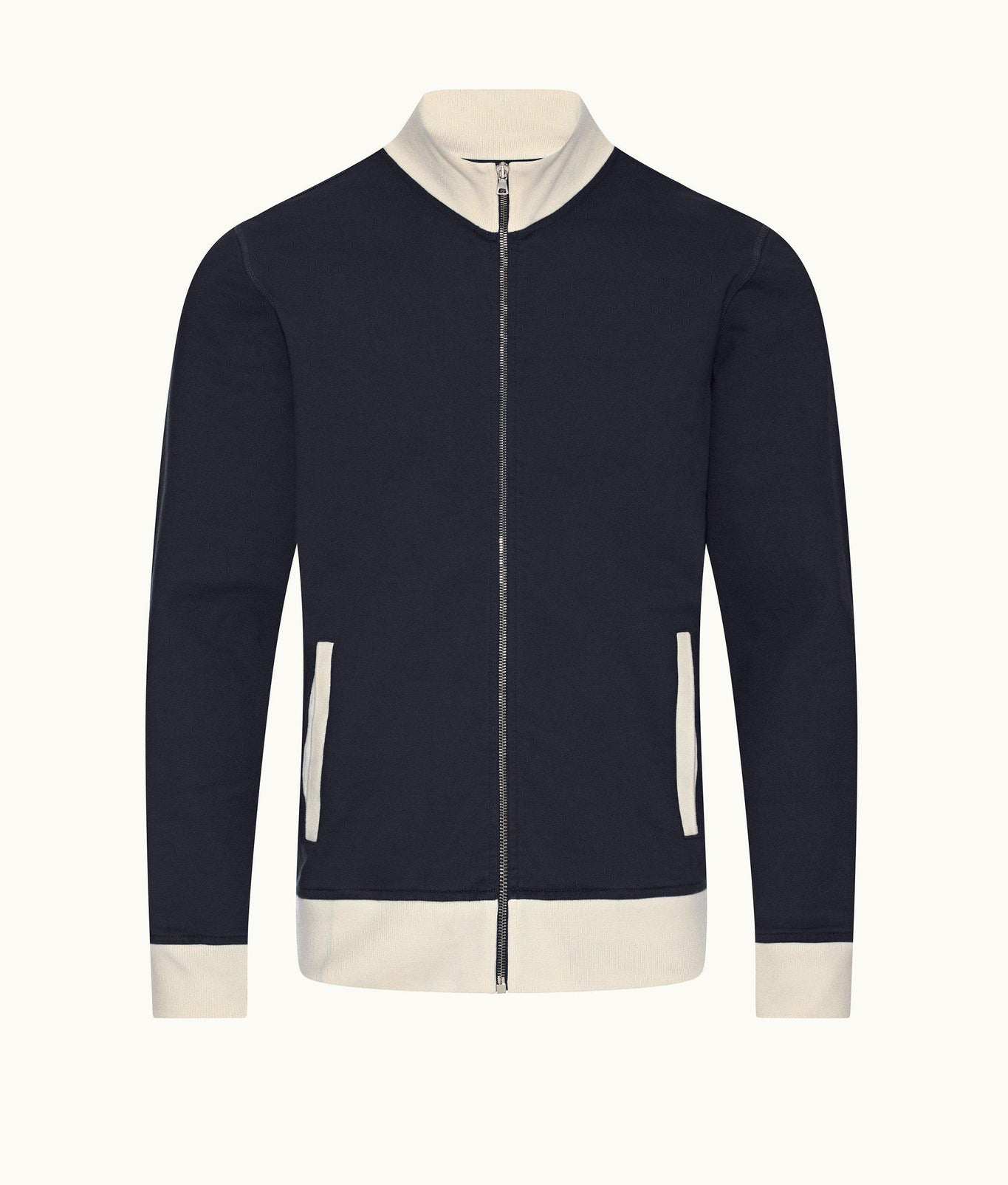Egerton Contrast Easy Fit Washed Organic Cotton Sweatshirt | Night Iris