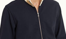Egerton Contrast Easy Fit Washed Organic Cotton Sweatshirt | Night Iris