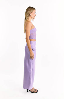 Elinor Satin Maxi Dress | Lilac