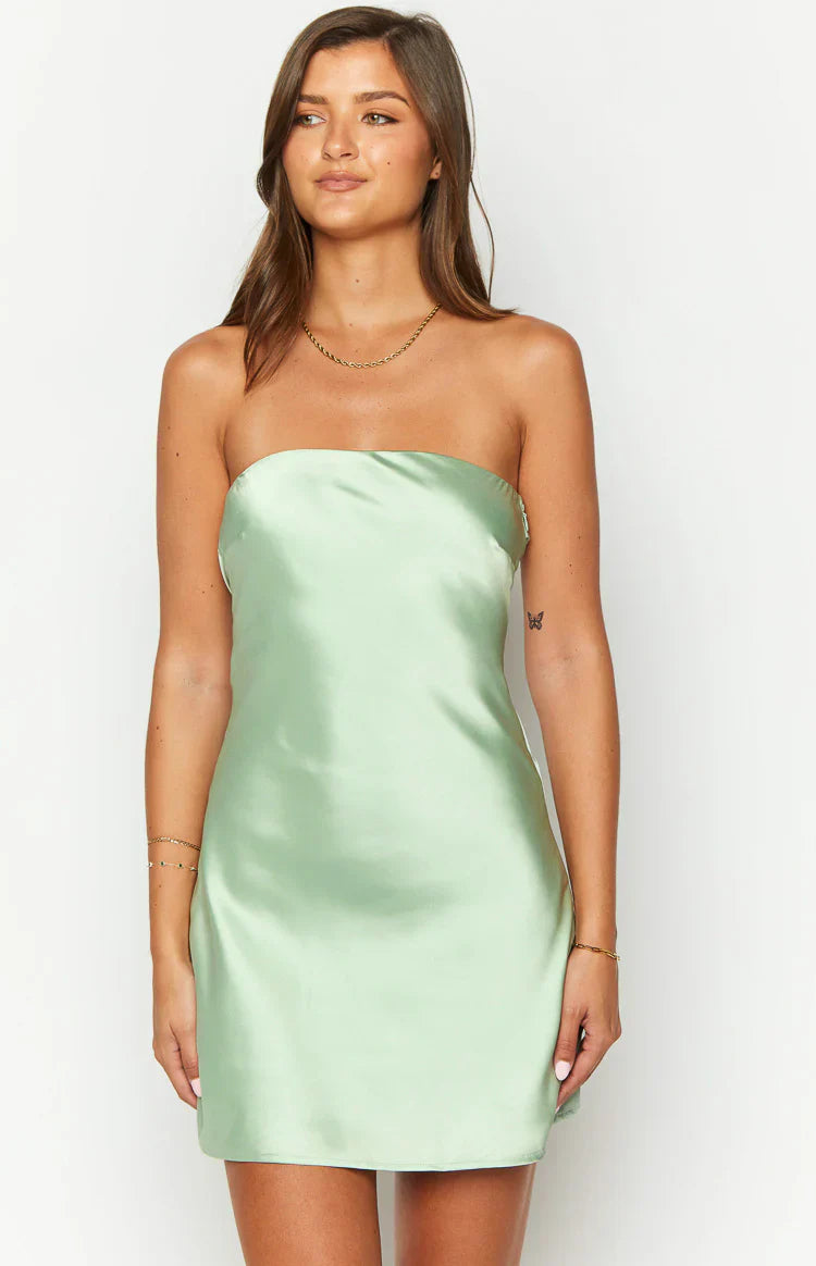 Ellie Strapless Mini Dress | Sage