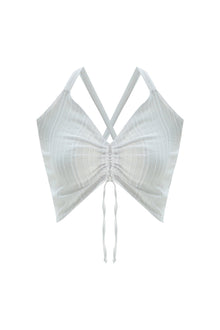 Ponza Ruched Front Cropped Top | White