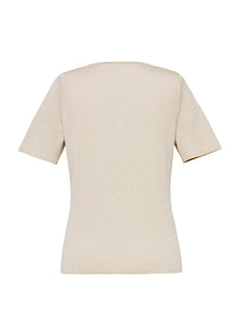 Embellished Knit Top | Beige