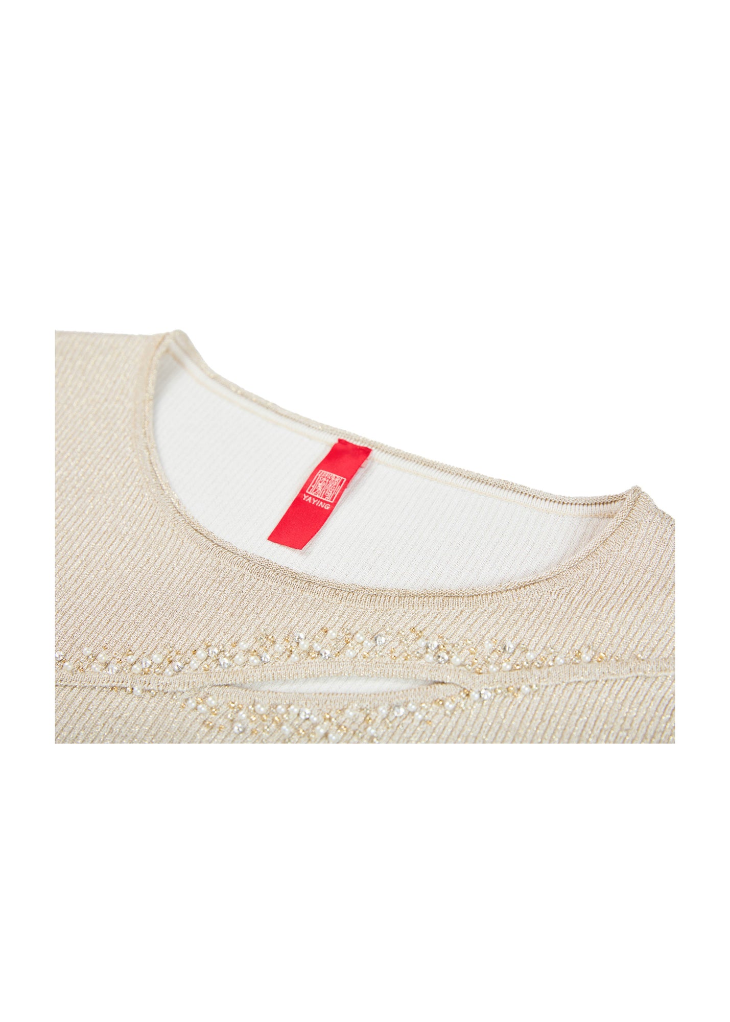 Embellished Knit Top | Beige