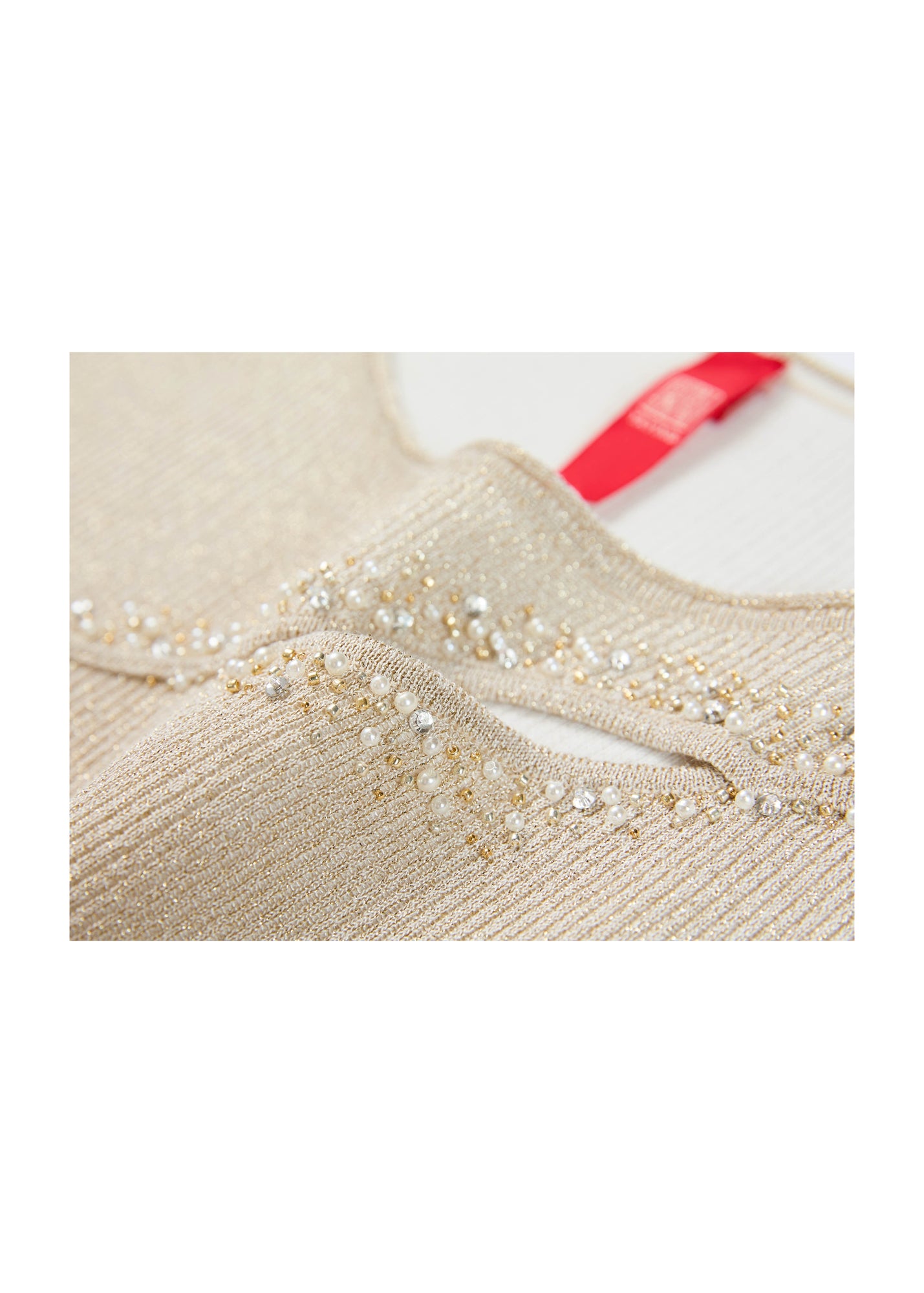 Embellished Knit Top | Beige