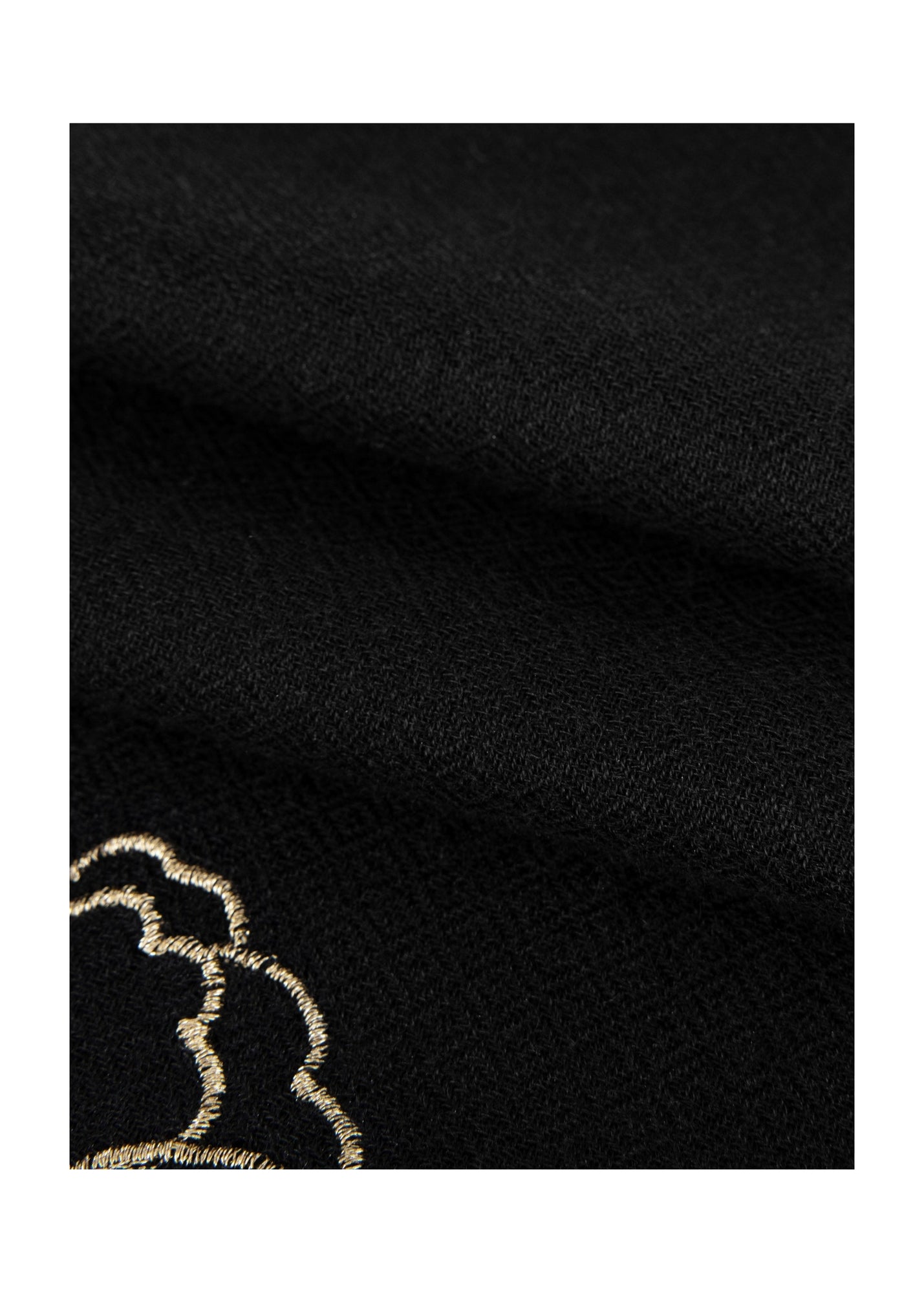 Embroidered Cashmere Scarf | Black