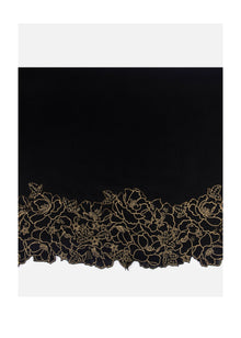 Embroidered Cashmere Scarf | Black
