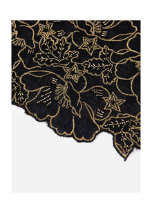 Embroidered Cashmere Scarf | Black