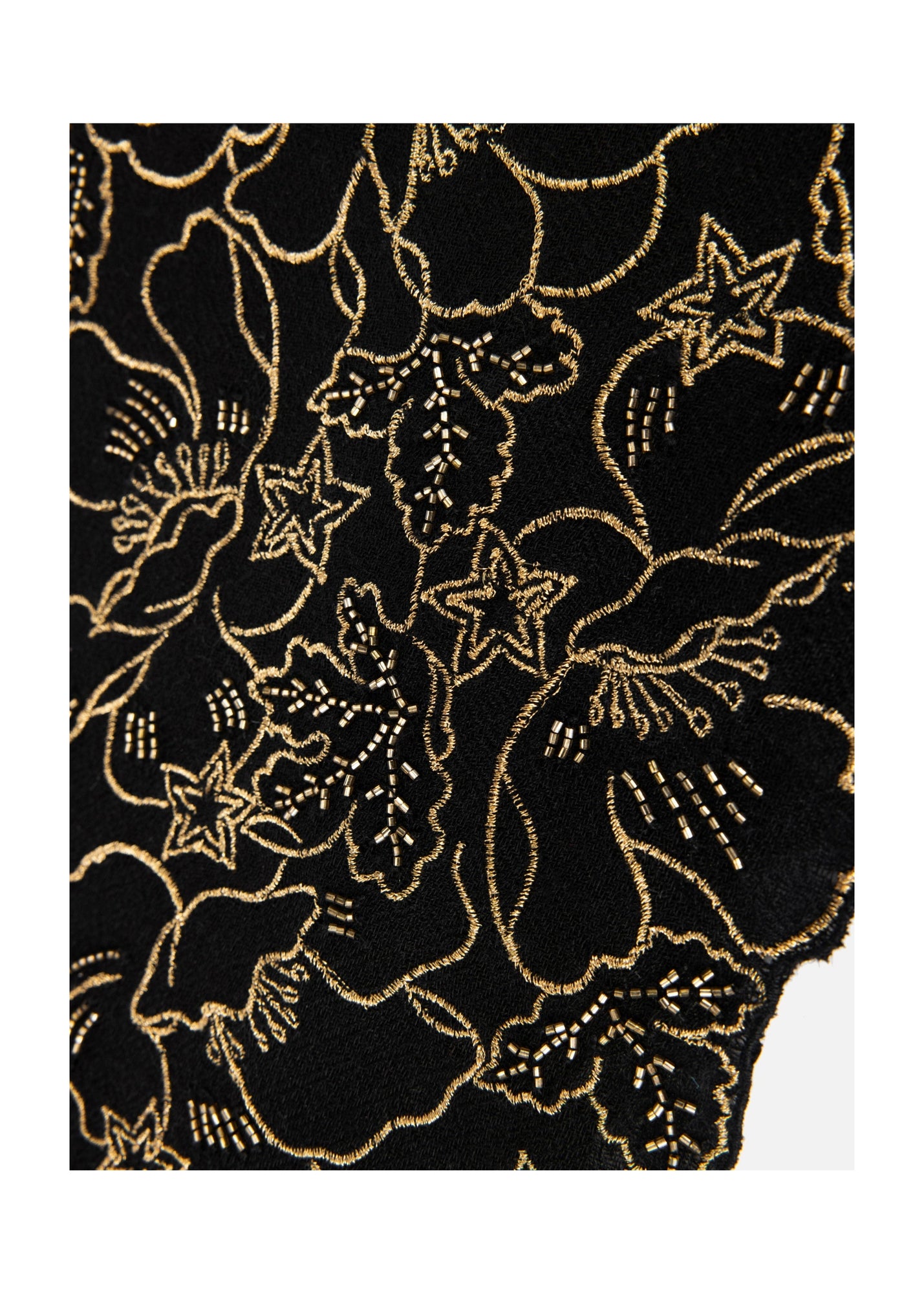 Embroidered Cashmere Scarf | Black