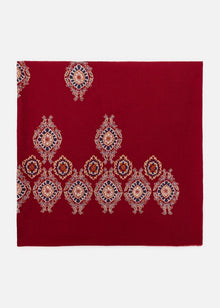 Embroidered Cashmere Scarf | Maroon