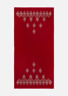 Embroidered Cashmere Scarf | Maroon
