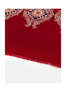 Embroidered Cashmere Scarf | Maroon