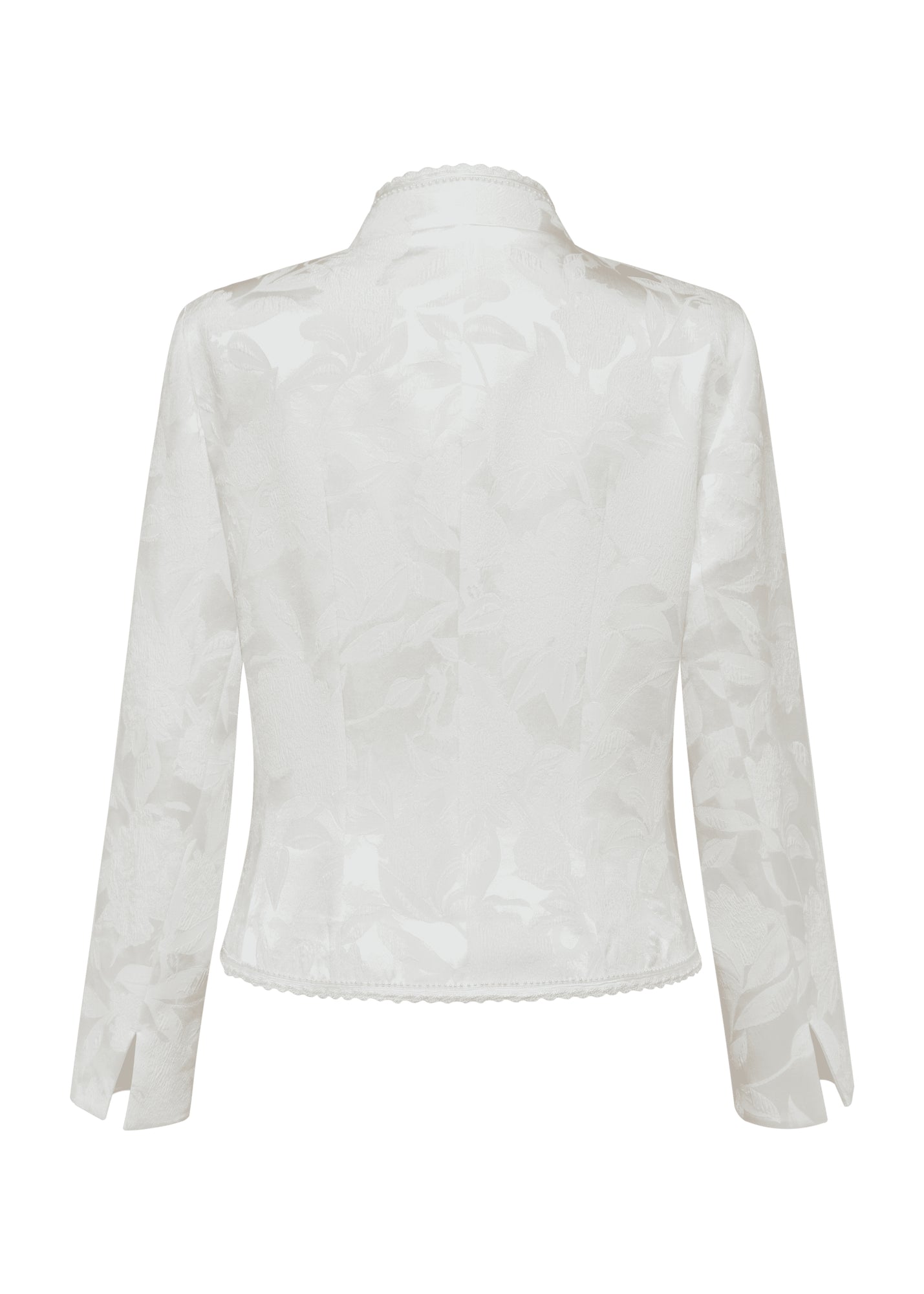Embroidered Cropped Jacket | White