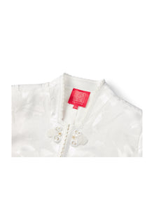 Embroidered Cropped Jacket | White