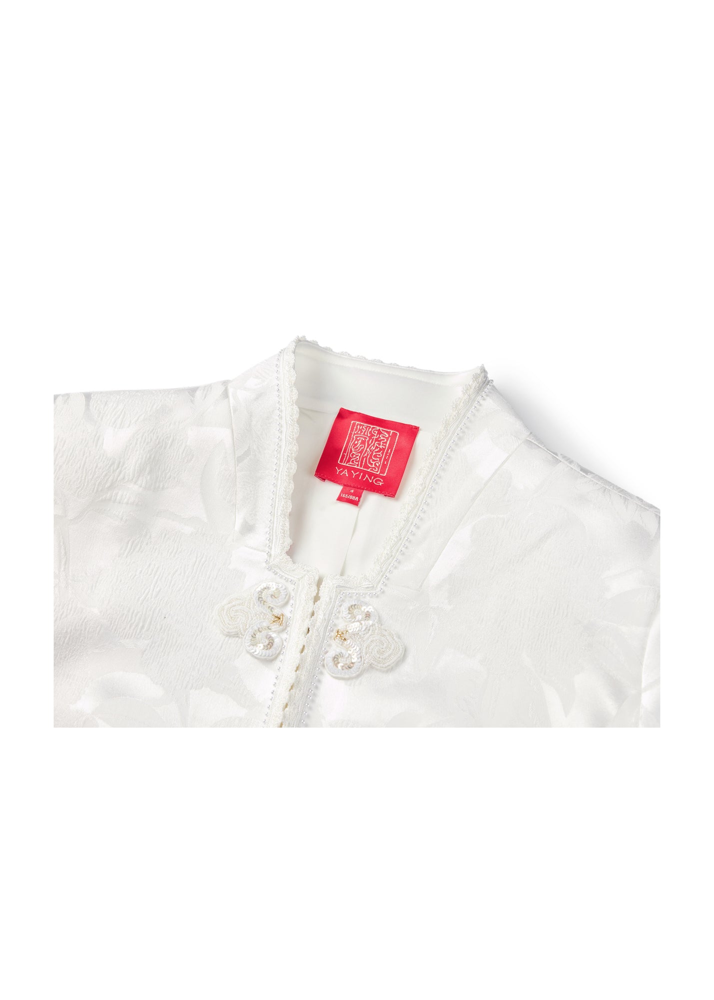 Embroidered Cropped Jacket | White