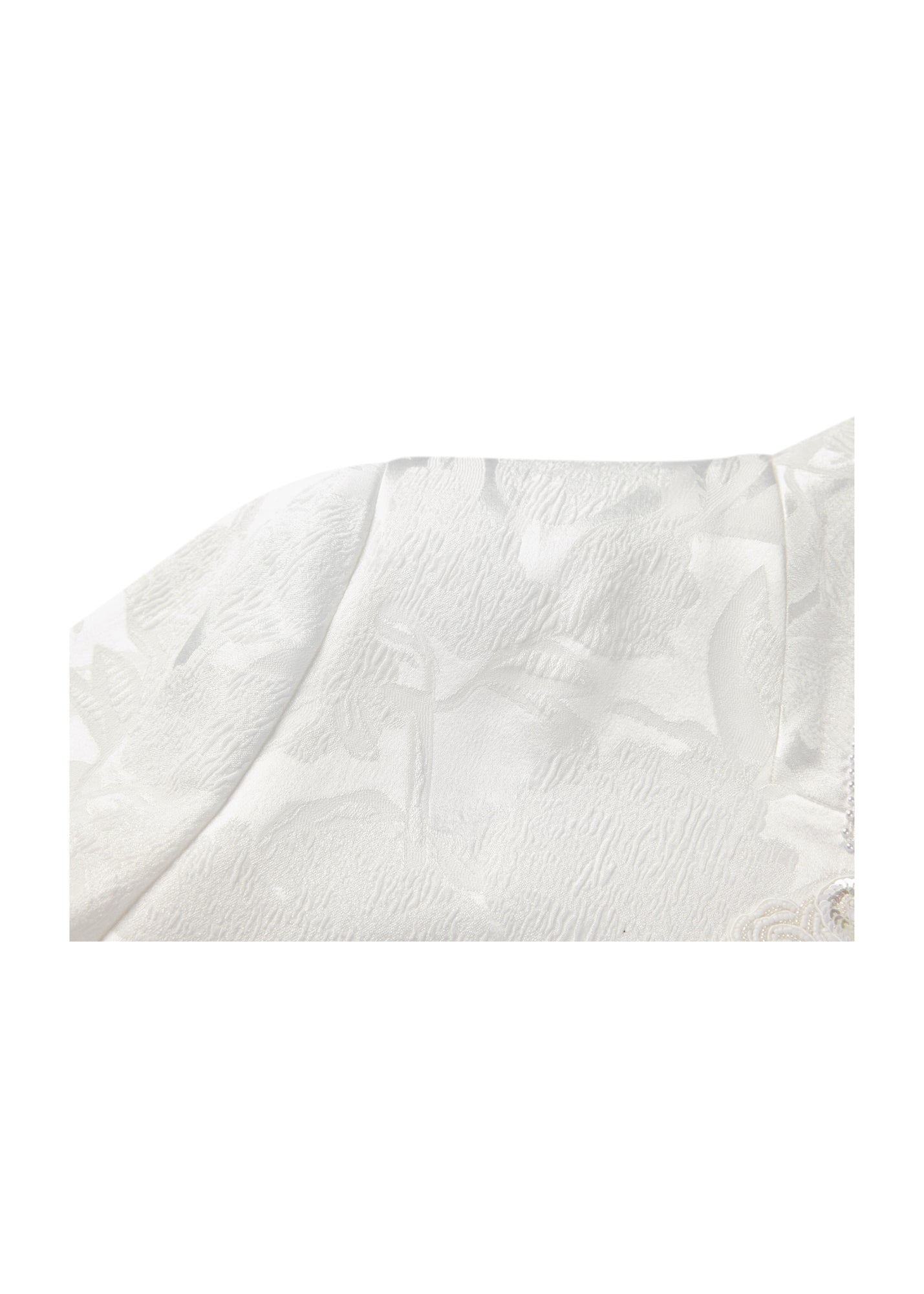 Embroidered Cropped Jacket | White