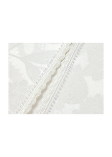 Embroidered Cropped Jacket | White
