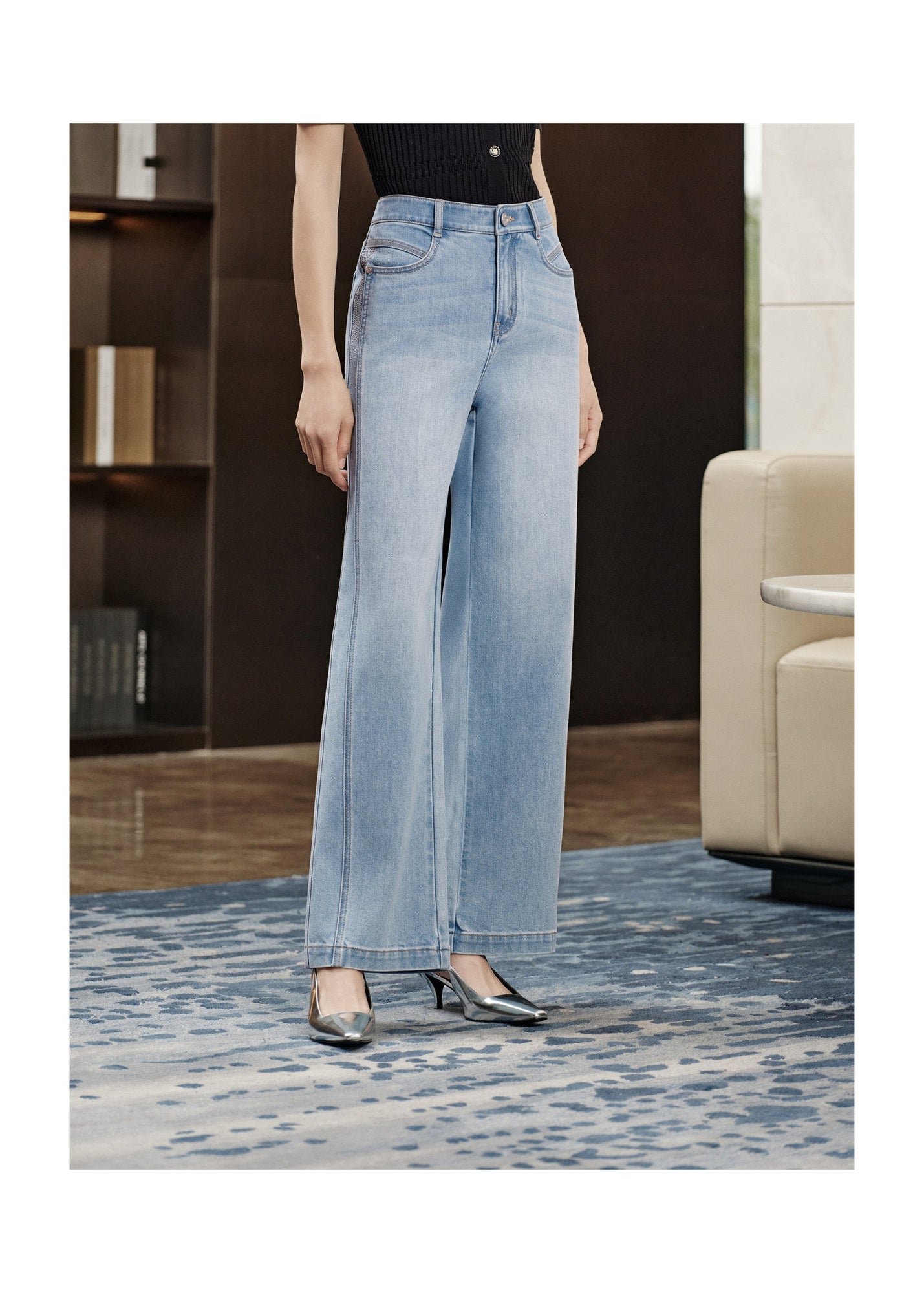Embroidered Jeans | Blue