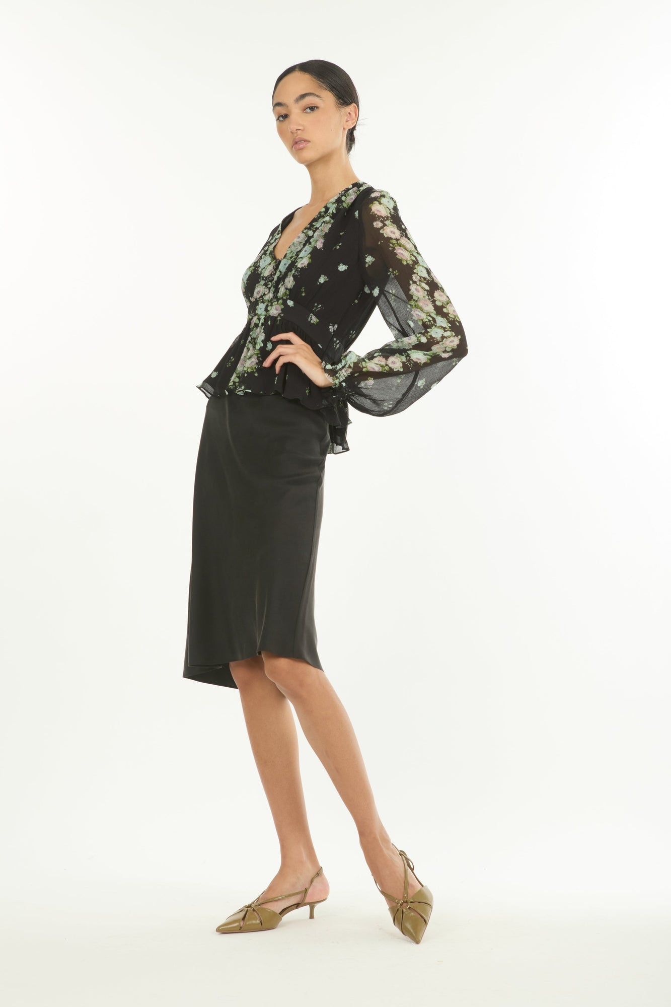 Emerson Blouse | Black Floral Alley