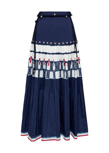 Ethnic Polyester Skirt | Navy