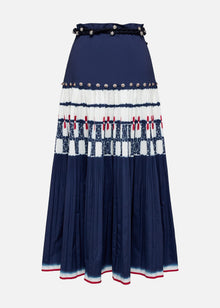 Ethnic Polyester Skirt | Navy