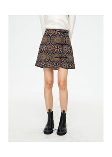 Ethnic Printed Skirt | Navy