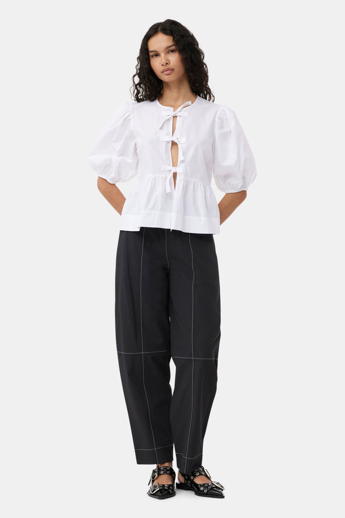 Elasticated Curve Pants | Black