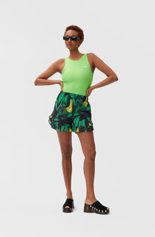 Ruffled Beach Shorts | Banana Tree Black