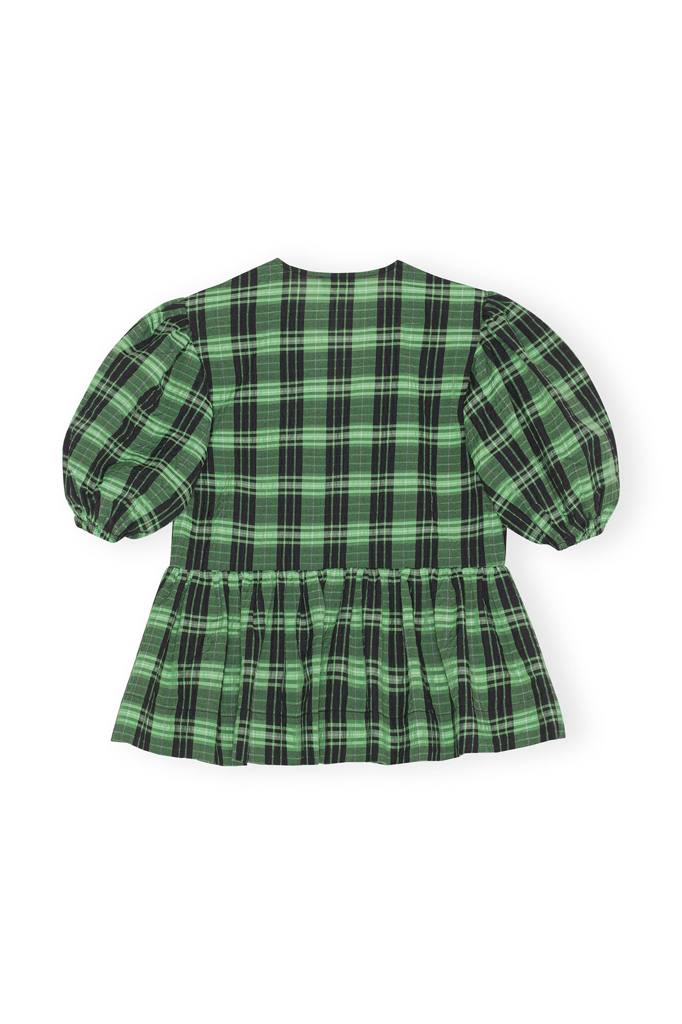 Seersucker Check Wrap Blouse | Peapod
