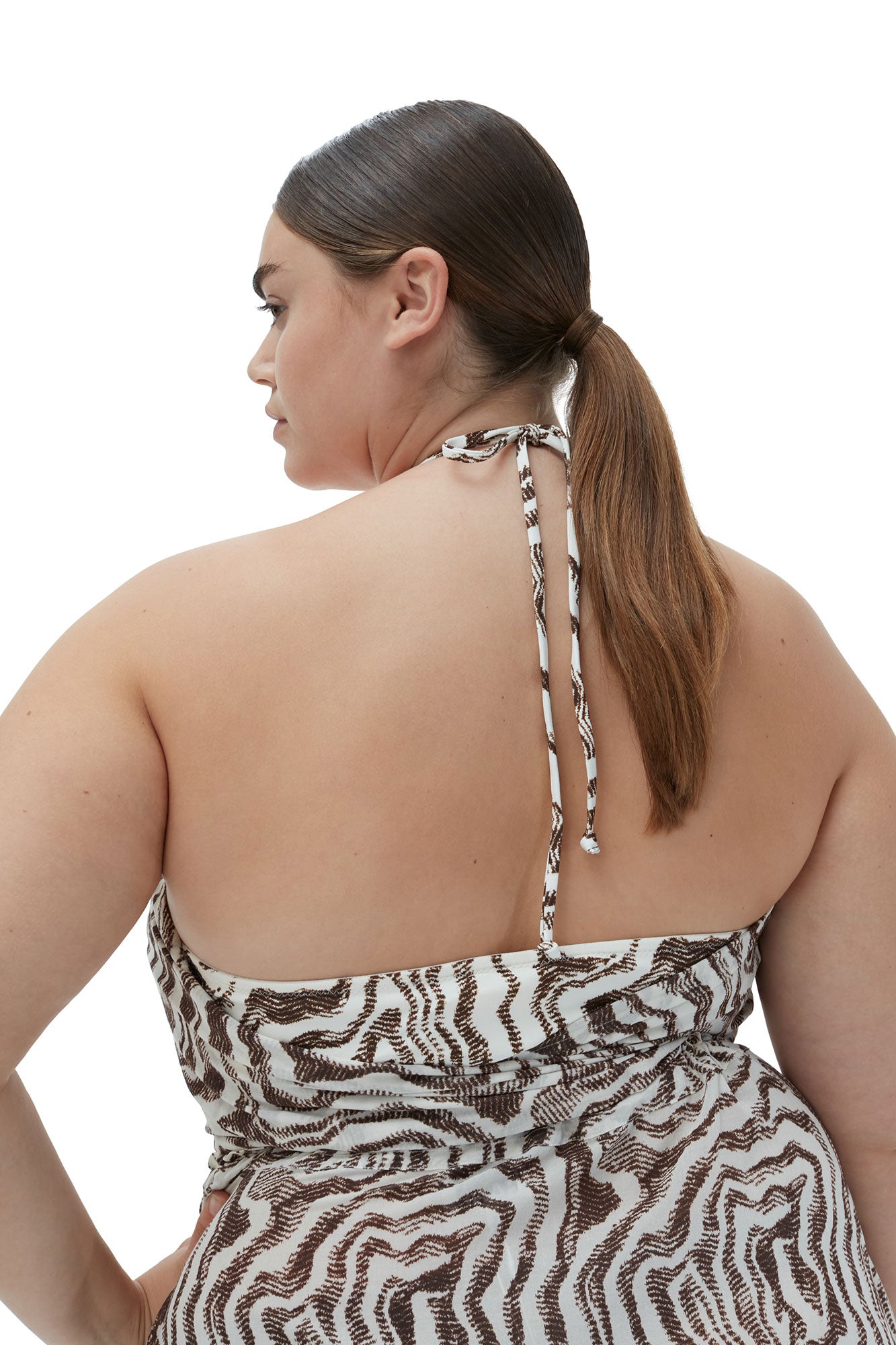 Printed Wrap Top | Egret