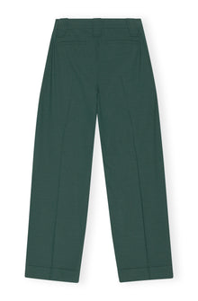 Drapey Melange Loose Mid Waist Pleat Pants | Trekking Green