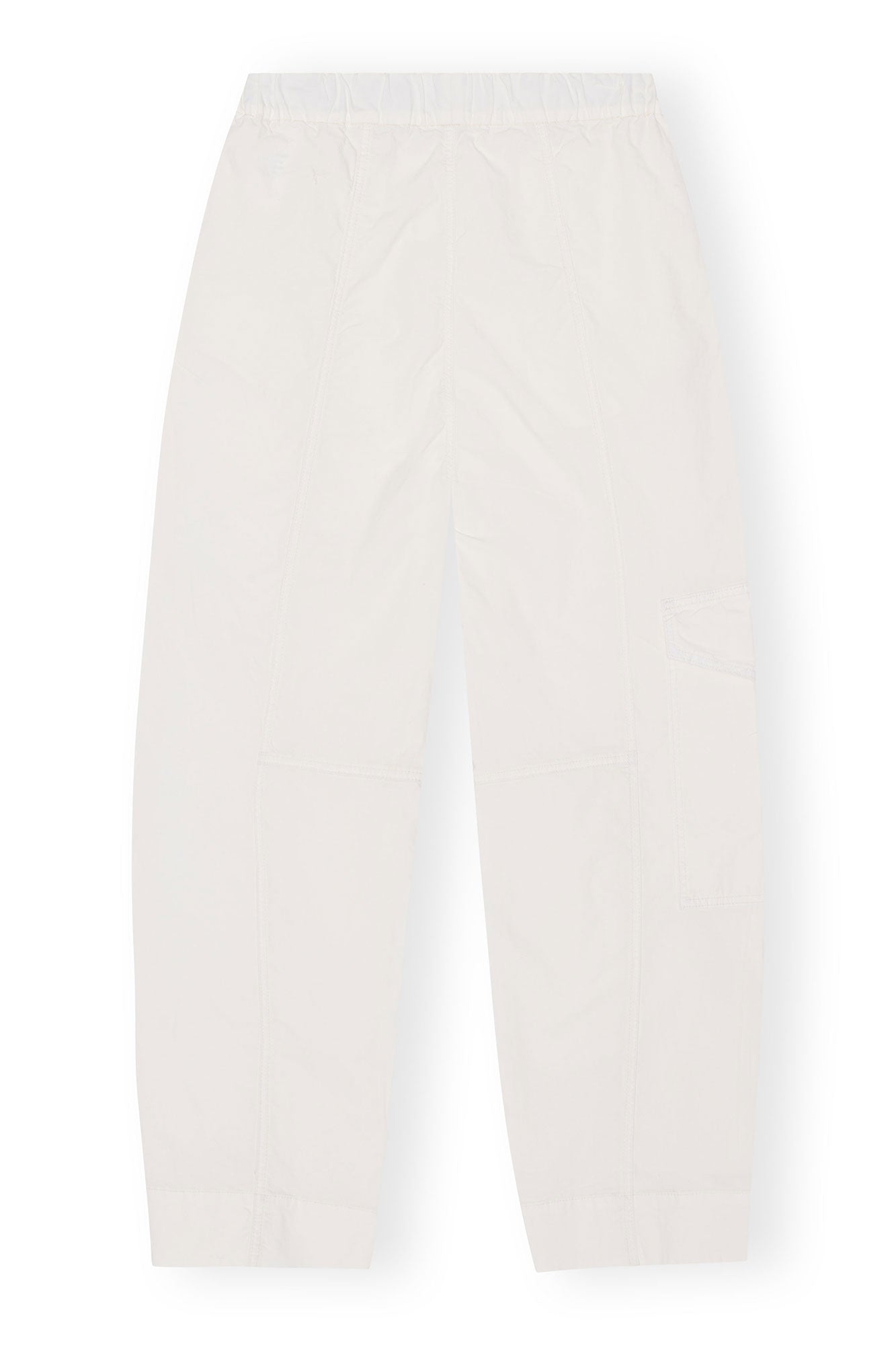 Washed Cotton Canvas Elasticated Curve Pants | Egret